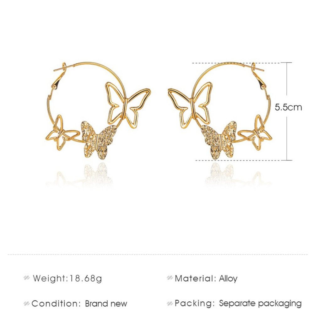 Butterfly Dream Hoop Earrings Hoops - Picture 4 of 8